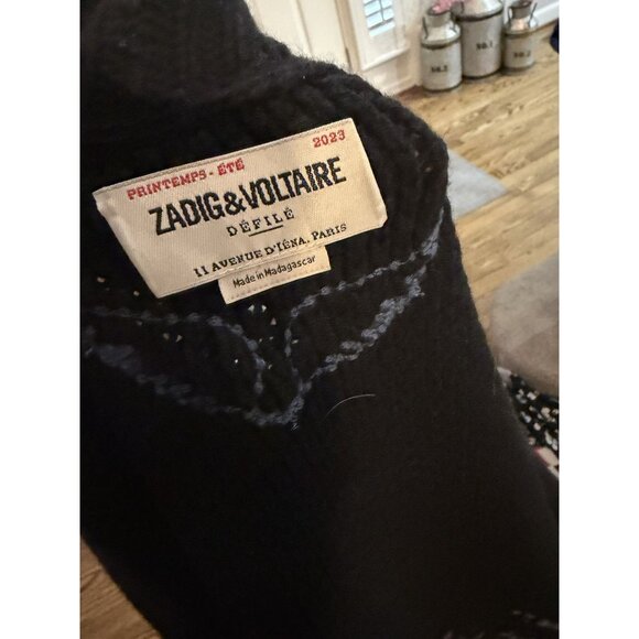 ZADIG & VOLTAIRE West Open Cashmere Cardigan In Noir XS/S - Picture 14 of 14